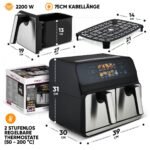 ProfiCook® Friteuse à air chaud | 2 compartiments | 8 litres (2x4 L) | Double – Image 2