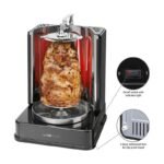 Clatronic® Döner Multigrill | Parfait pour les gyros, kebabs & Co | Gril gyros pour griller sans graisse à la maison | Gril à kebab Incl. tournebroche & 6 brochettes de viande | DVG 3686 – Image 7