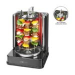 Clatronic® Döner Multigrill | Parfait pour les gyros, kebabs & Co | Gril gyros pour griller sans graisse à la maison | Gril à kebab Incl. tournebroche & 6 brochettes de viande | DVG 3686 – Image 8